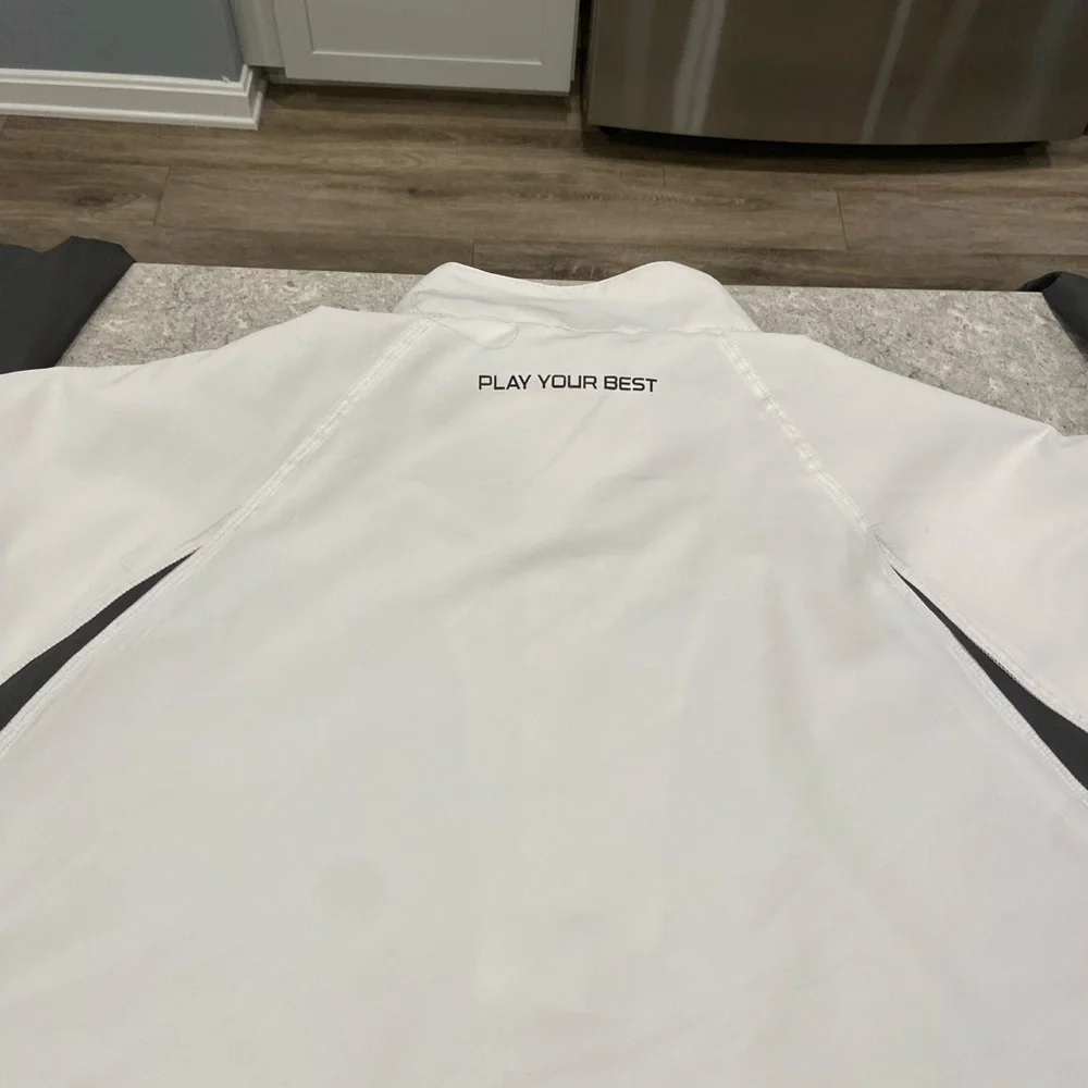 Ping Men's White and Gray 1/4 Zip Golf Windbreaker-Large - Picture 9 of 10